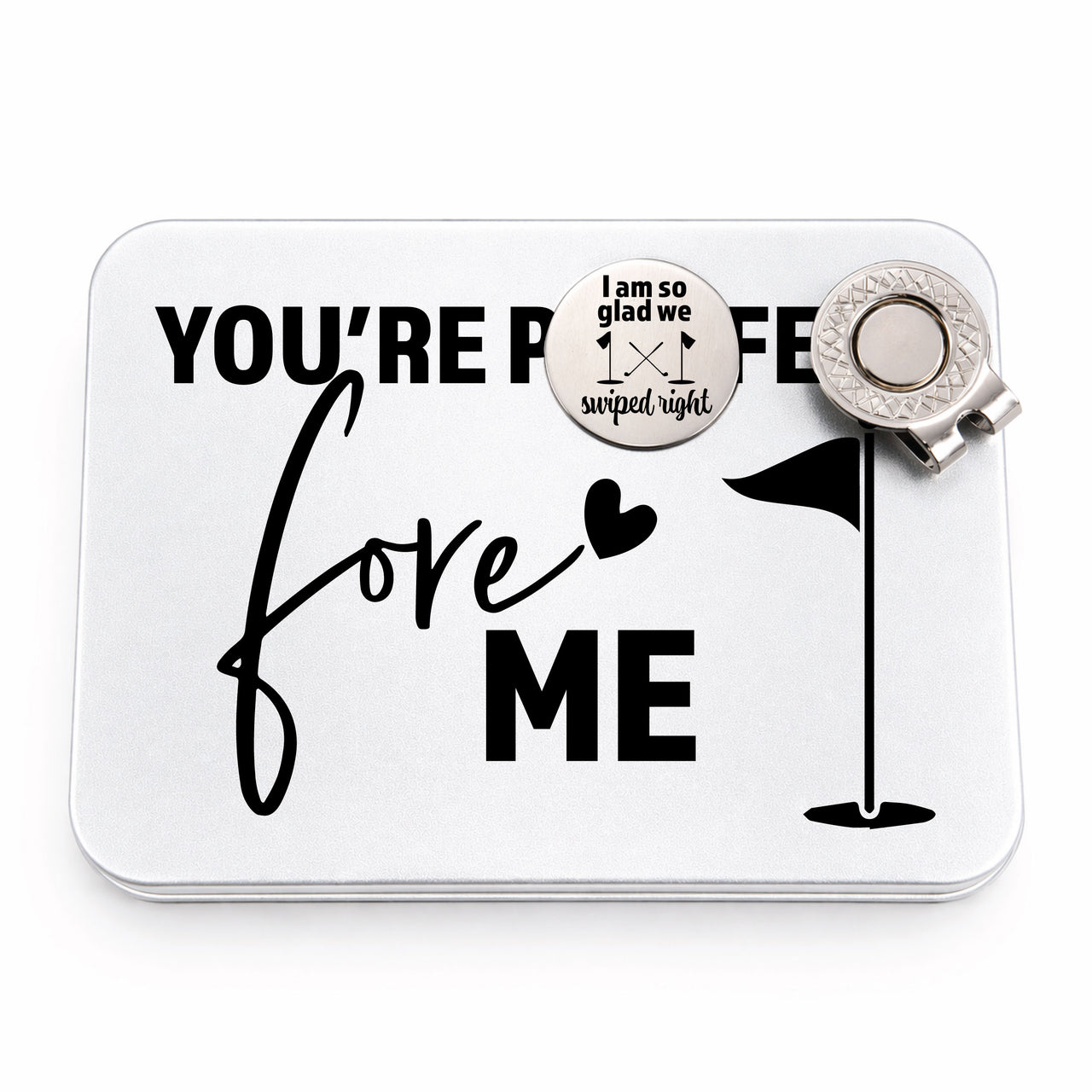 Swiped Right Golf Ball Marker + Tin