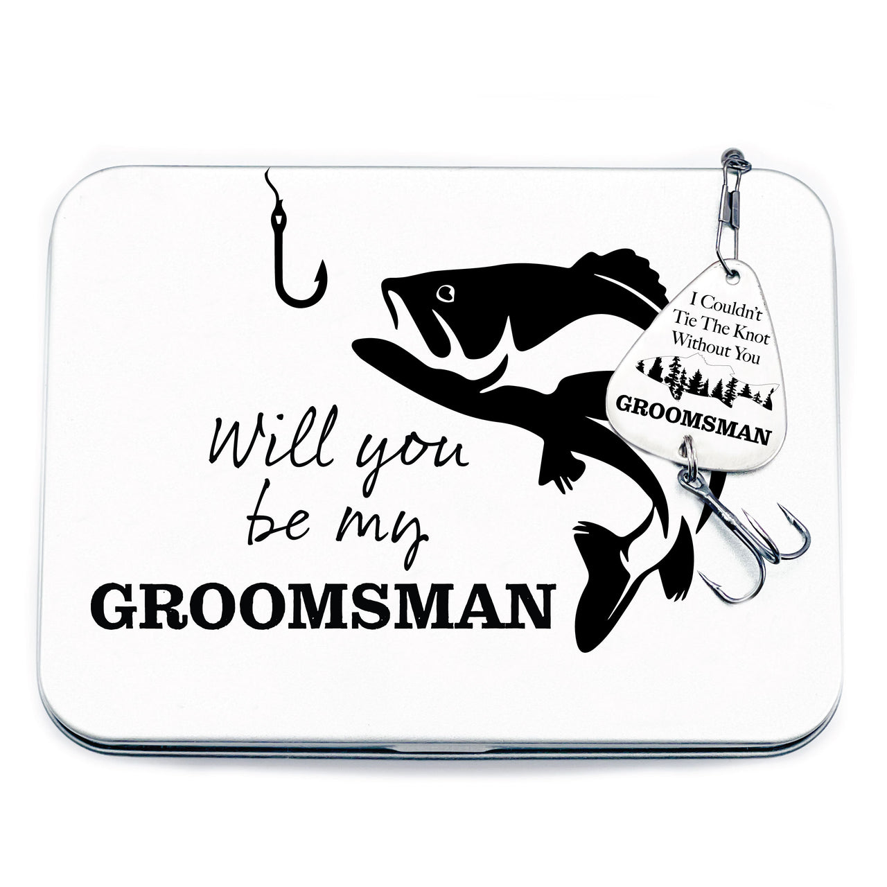 Groomsman Fishing Lure + Tin
