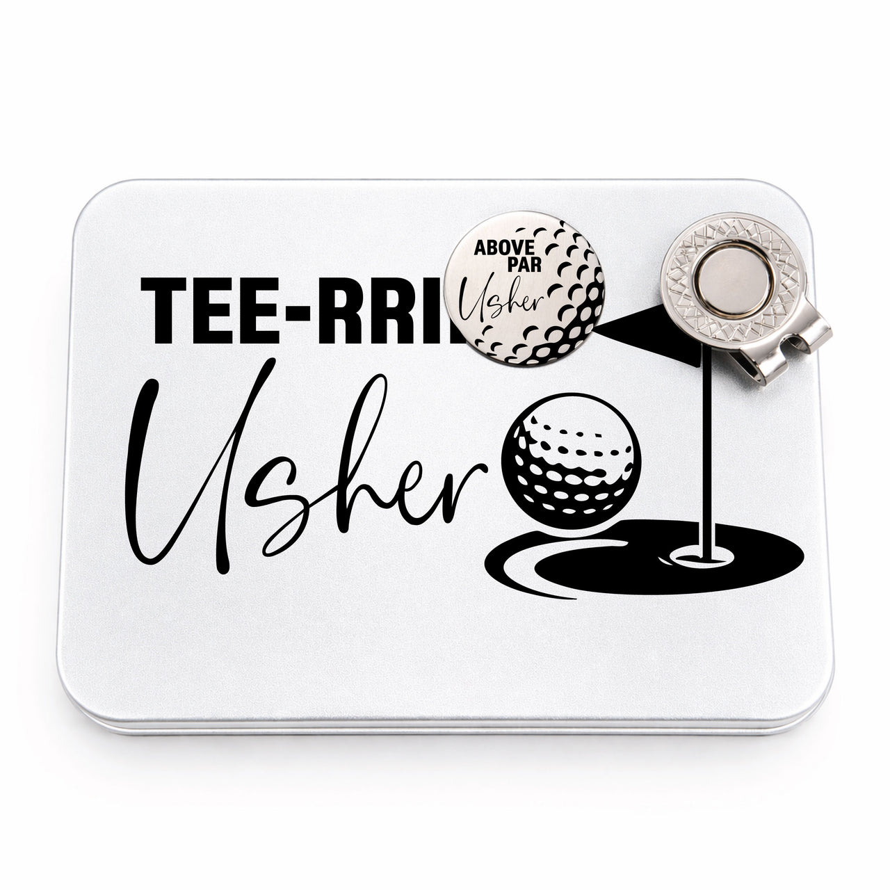 Usher Golf Ball Marker + Tin