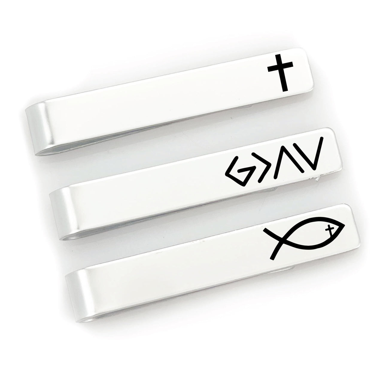 Christian Tie Clip Set of 3