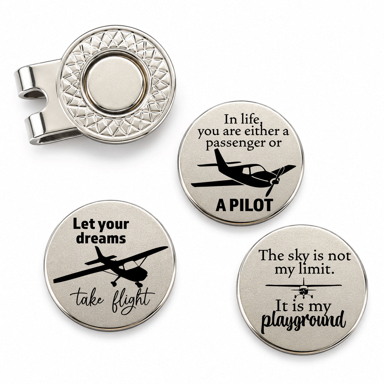 Small Plane Pilot Golf Ball Marker Set of 3