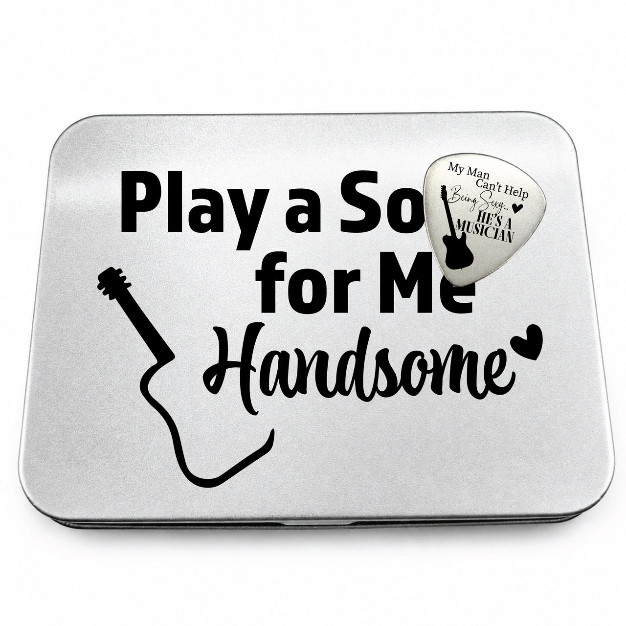 The Play a Song Handsome Guitar Pick + Tin