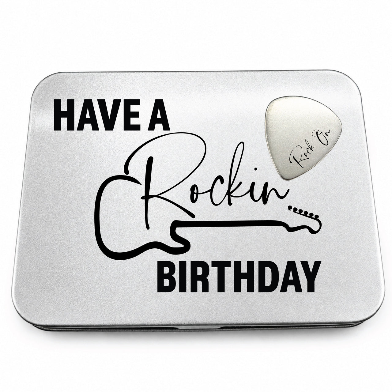 The Bday Guitar Pick + Tin