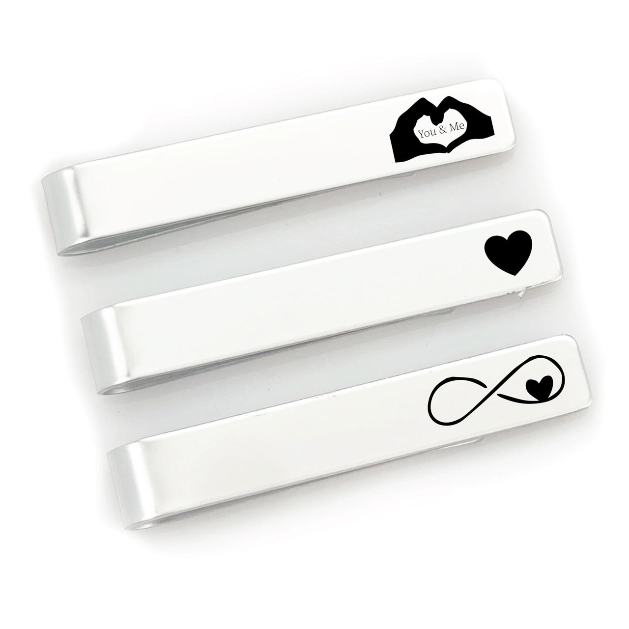 “Us” Tie Clip Set of 3
