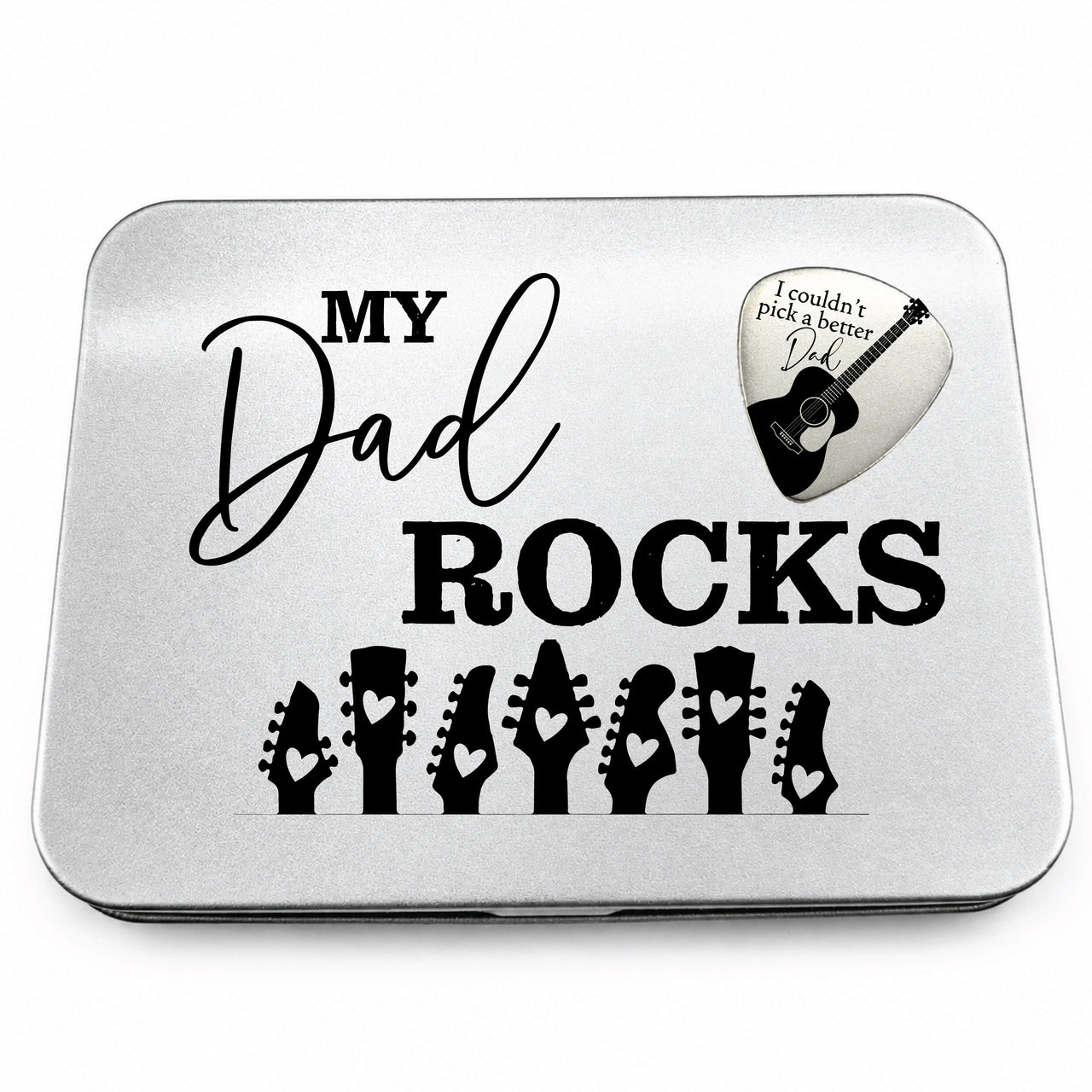 The My Dad Rocks Guitar Pick + Tin