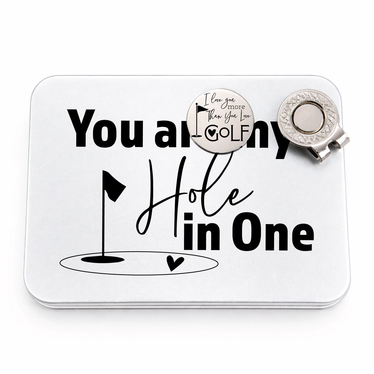 Hole in One Golf Ball Marker + Tin
