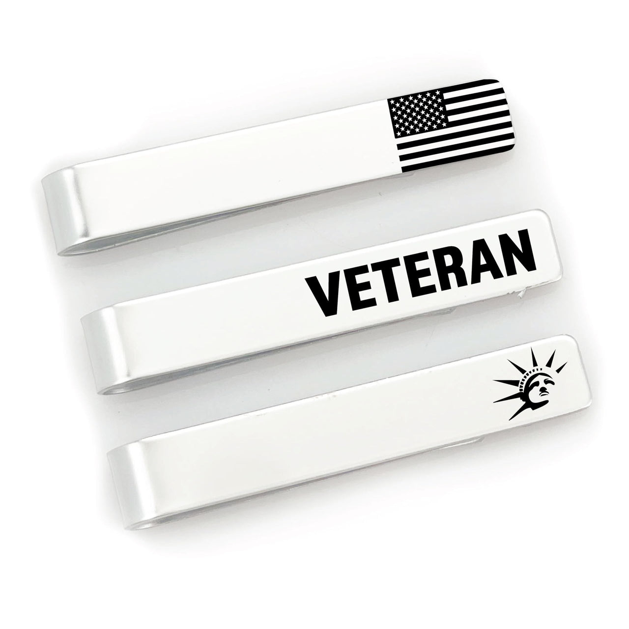Veteran & USA Tie Clip Set of 3
