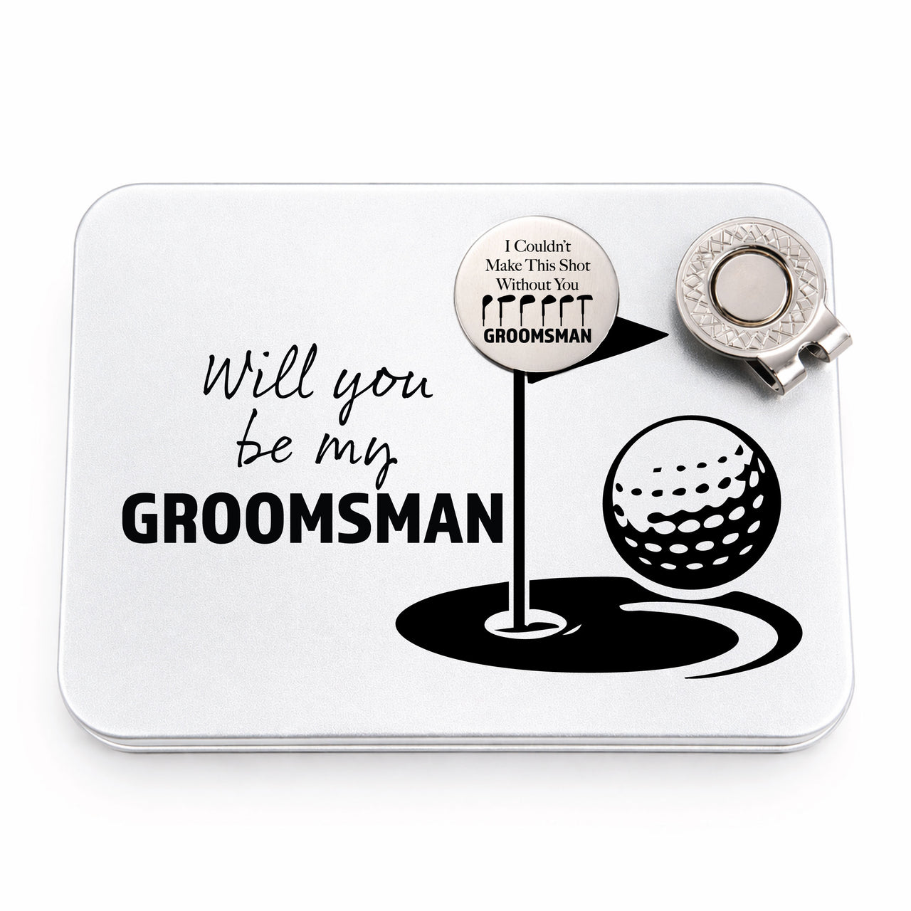 The Groomsman Golf Ball Marker + Tin