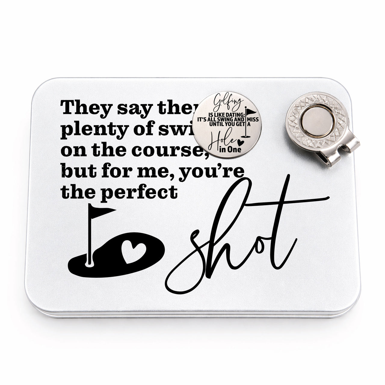 The Shot Golf Ball Marker + Tin