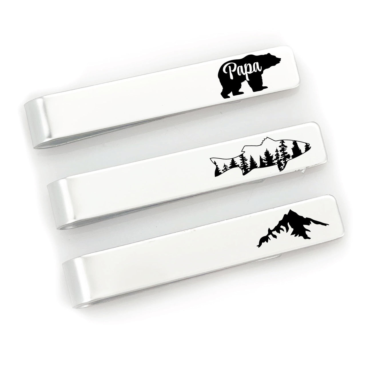 Papa Bear Tie Clip Set of 3
