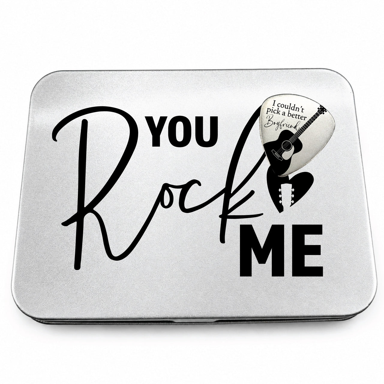 The Boyfriend Rocks Me Guitar Pick + Tin