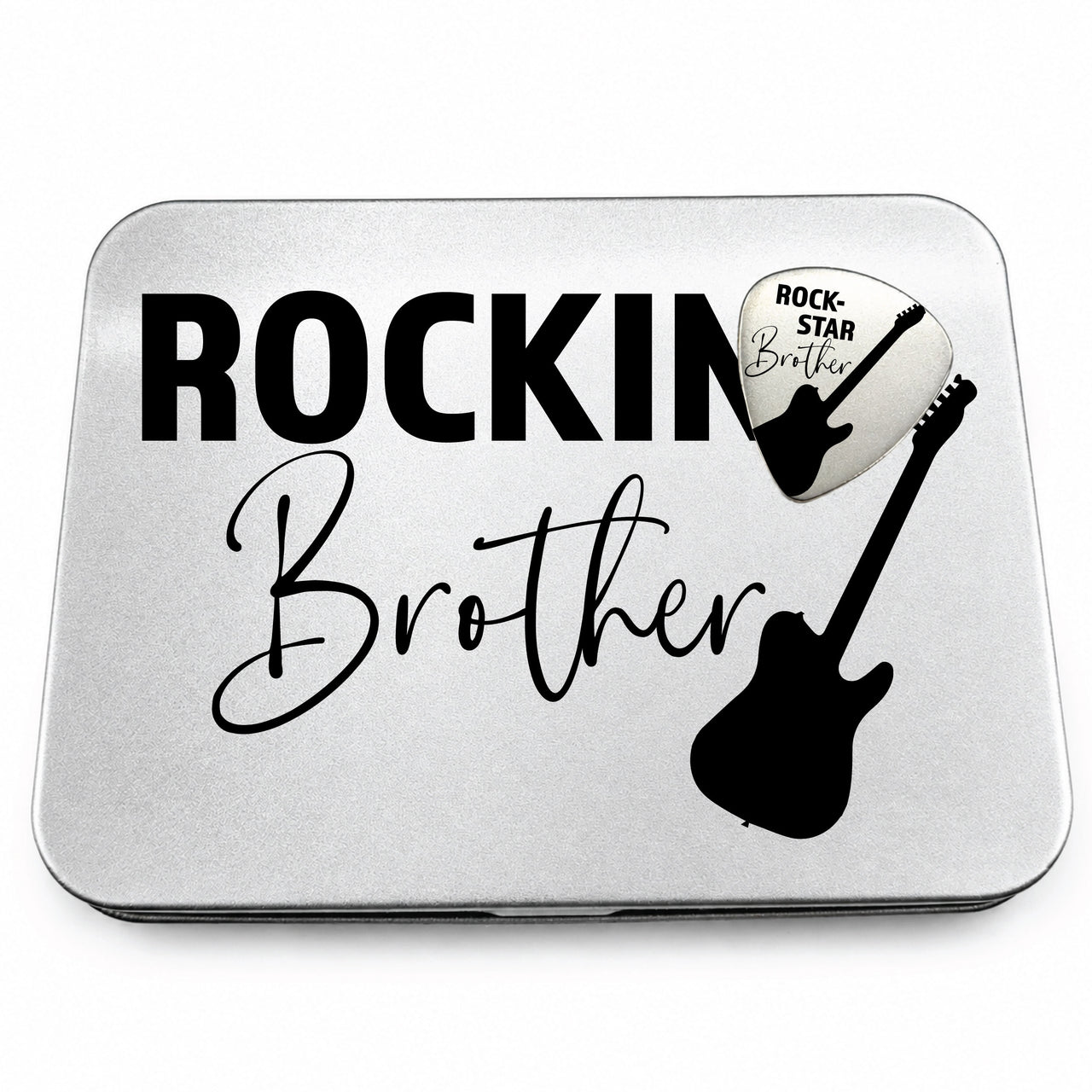 The Rockin Brother Guitar Pick + Tin