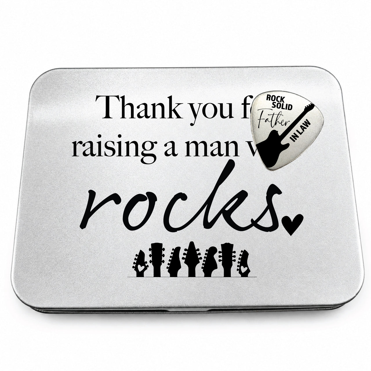 The Rock Solid Father in Law Guitar Pick + Tin