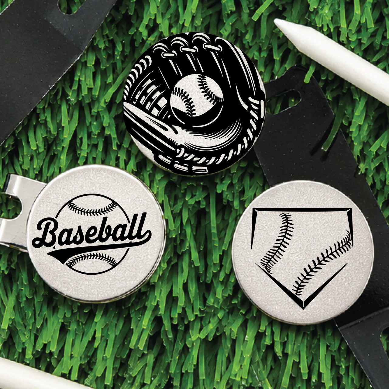 Baseball Golf Ball Marker Set of 3