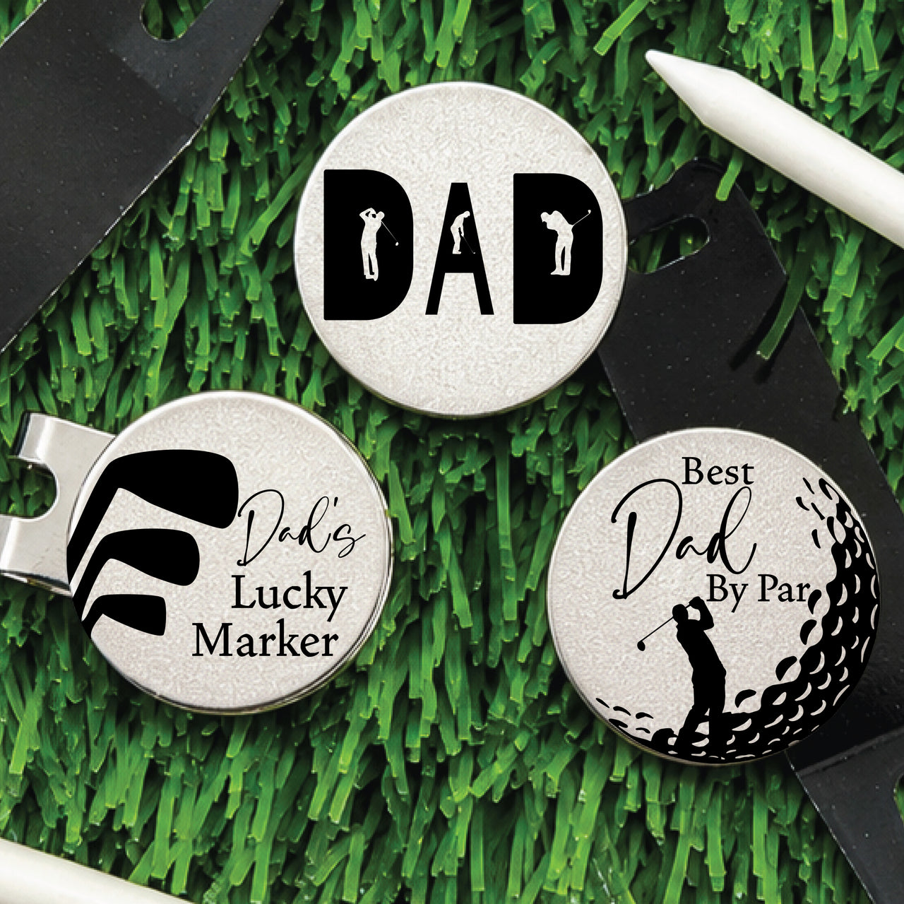 Dad Golf Ball Marker Set of 3