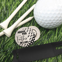 Thumbnail for Above Par Father in Law Golf Ball Marker + Tin