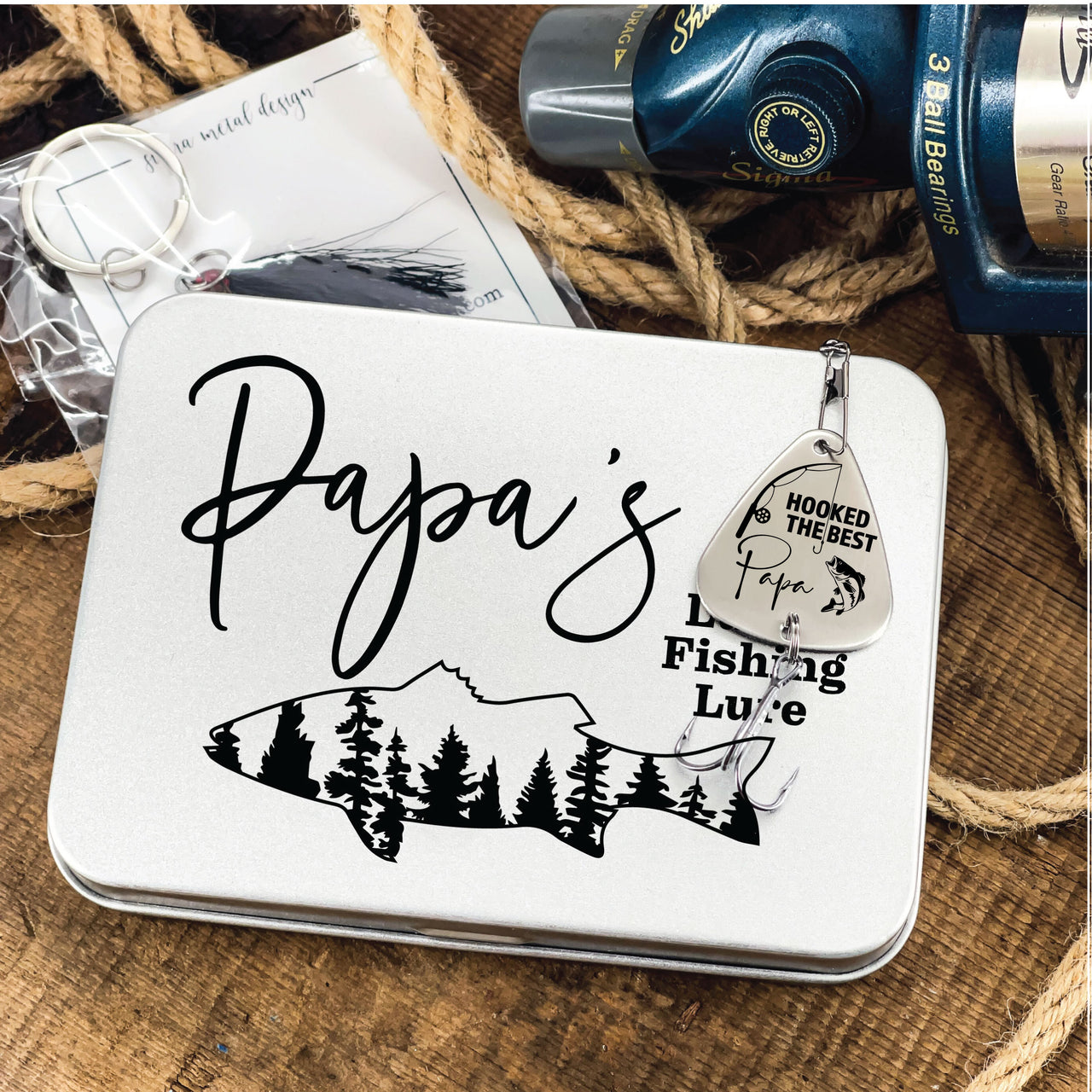 Huntsville Grandpa Fishing Lure + Tin
