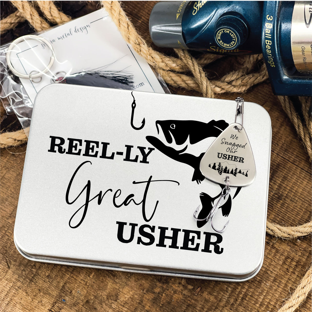 Usher Fishing Lure + Tin