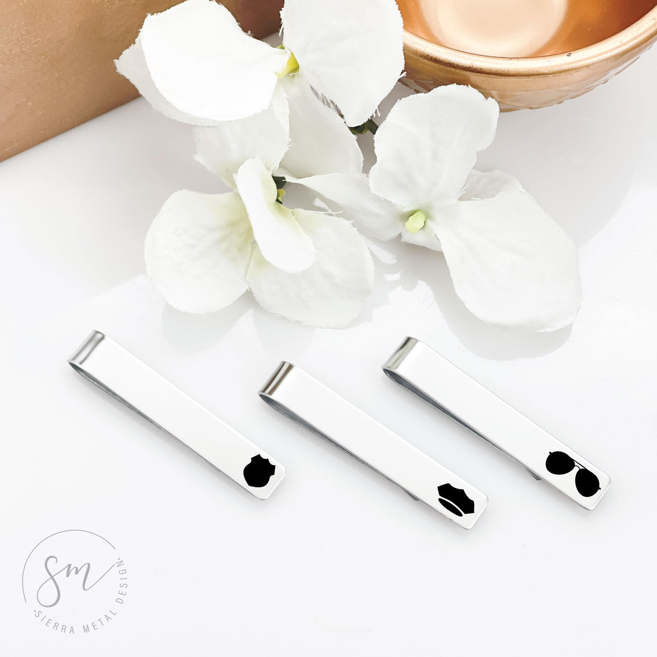 Police Tie Clip Set of 3