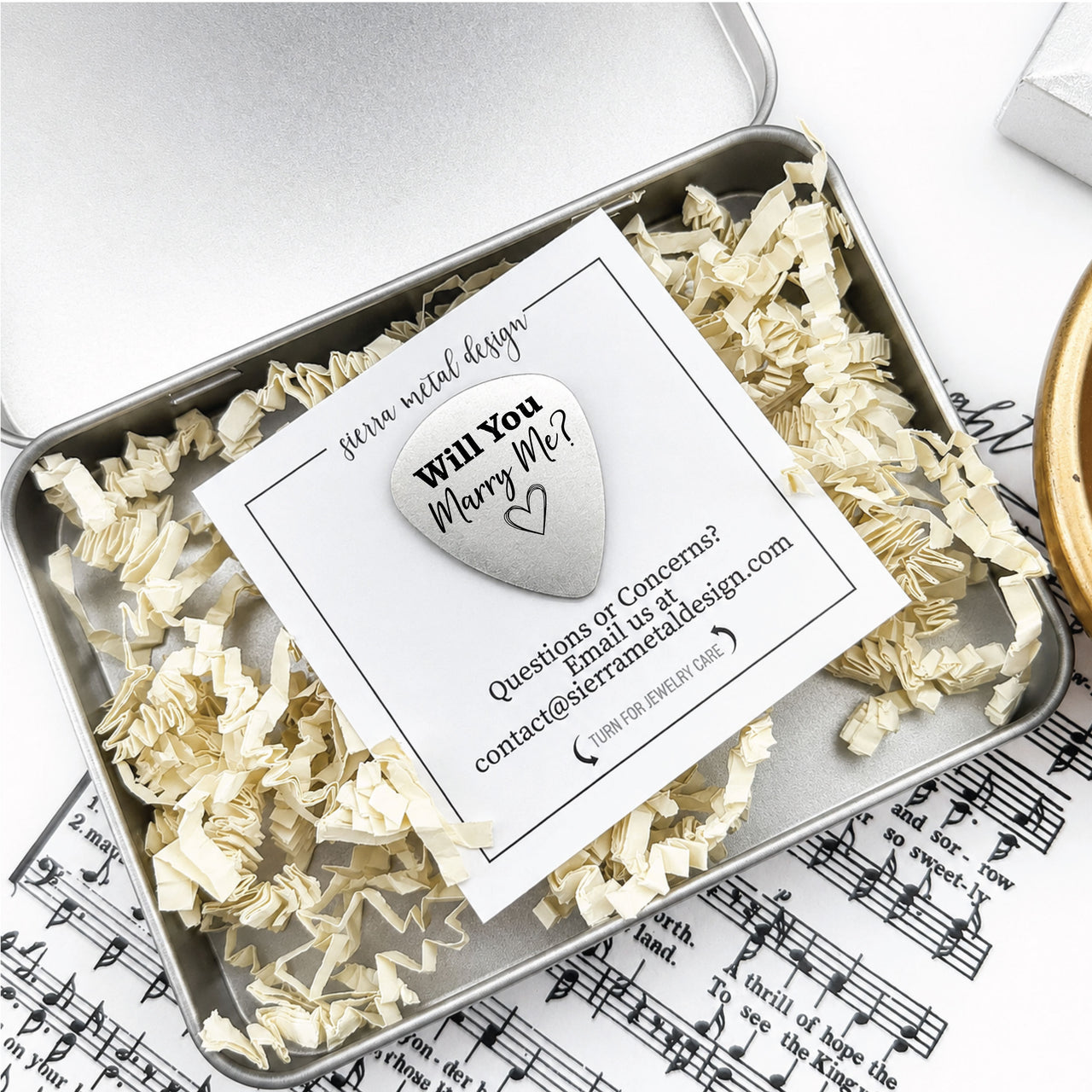 The Marry Me Guitar Pick + Tin