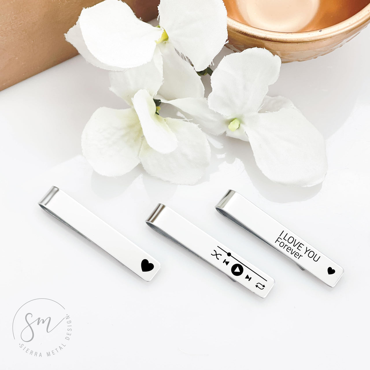 Music “I Love You” Tie Clip Set of 3