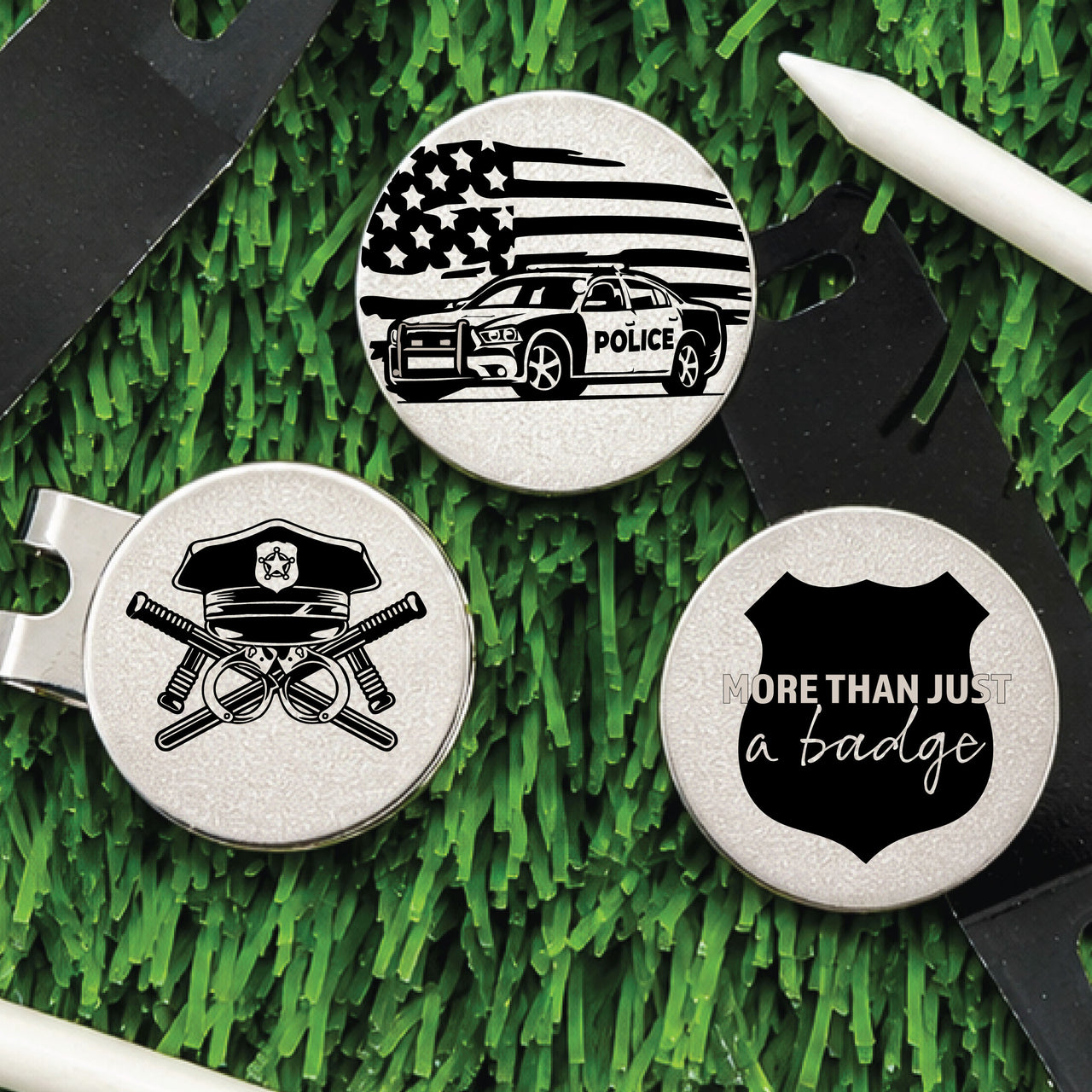 Police Golf Ball Marker Set of 3