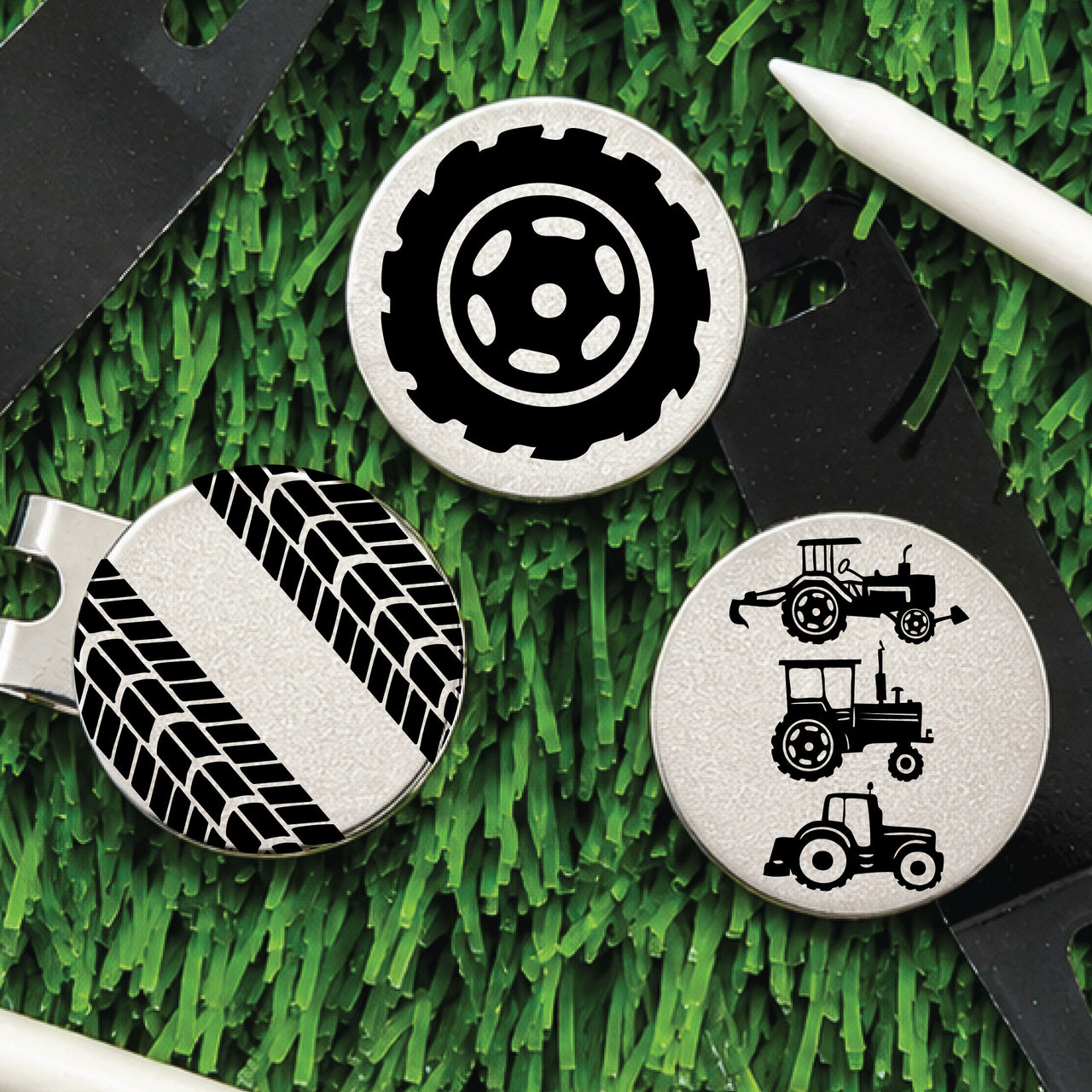 Tractor Golf Ball Marker Set of 3