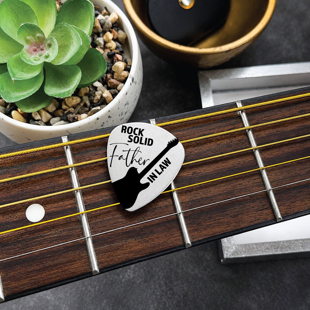 The Rock Solid Father in Law Guitar Pick + Tin