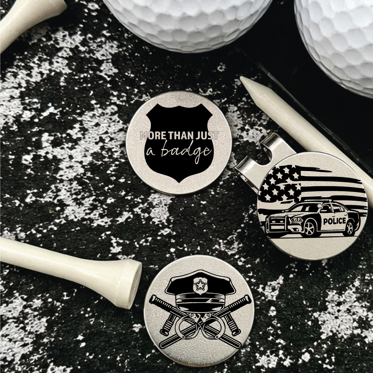 Police Golf Ball Marker Set of 3
