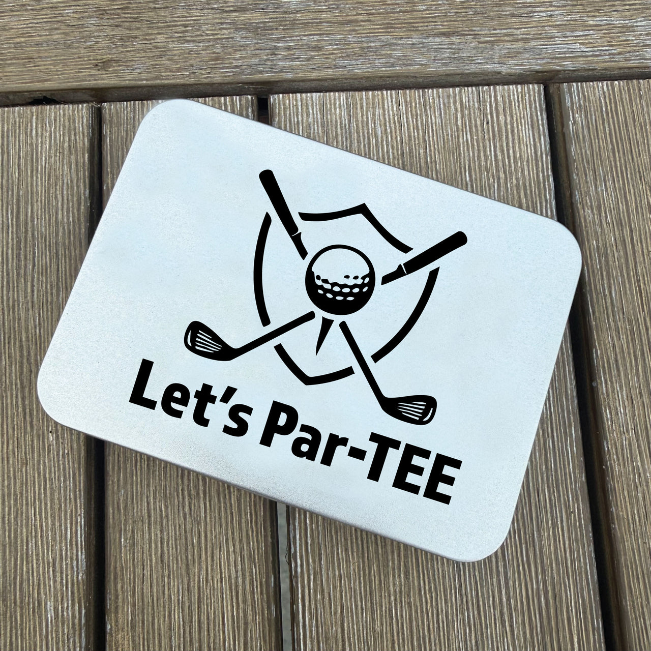 Let's Par-Tee Golf Ball Marker + Tin