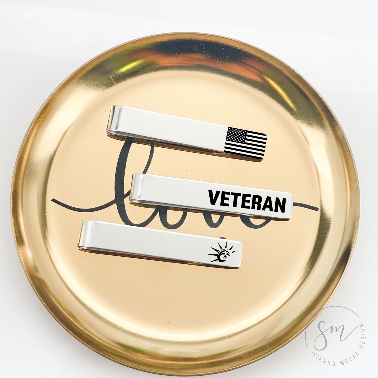 Veteran & USA Tie Clip Set of 3