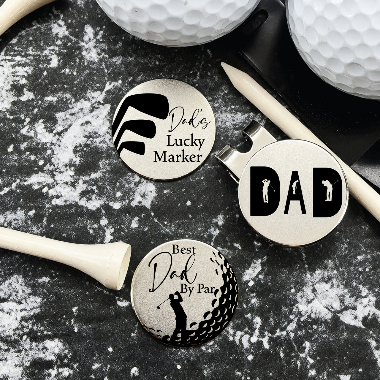 Dad Golf Ball Marker Set of 3