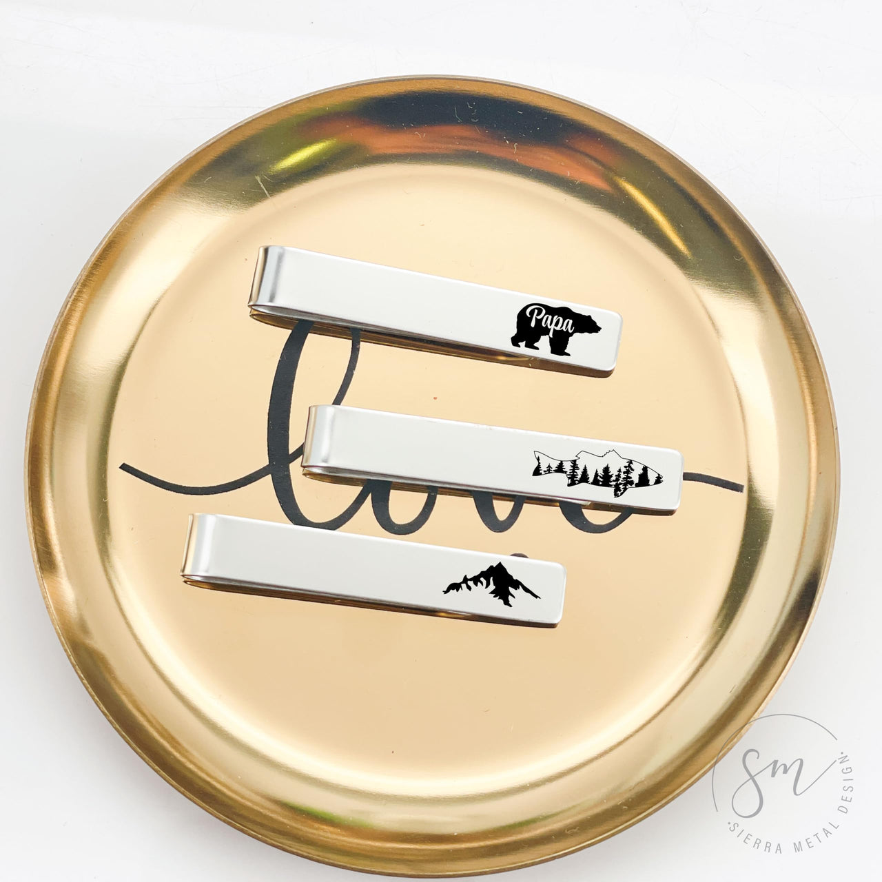 Papa Bear Tie Clip Set of 3
