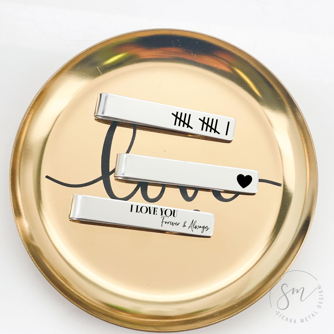 11th Anniversary Tie Clip Set of 3