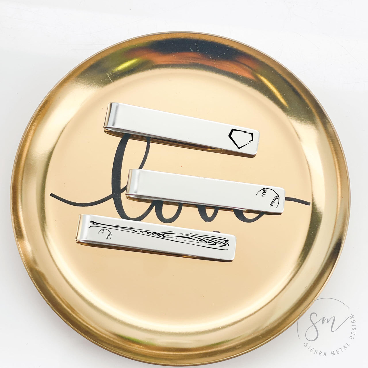 Baseball Tie Clip Set of 3