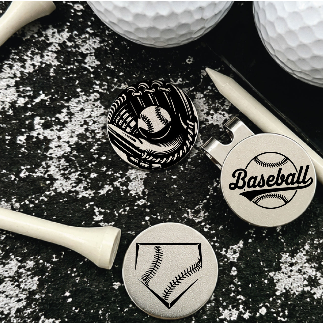 Baseball Golf Ball Marker Set of 3