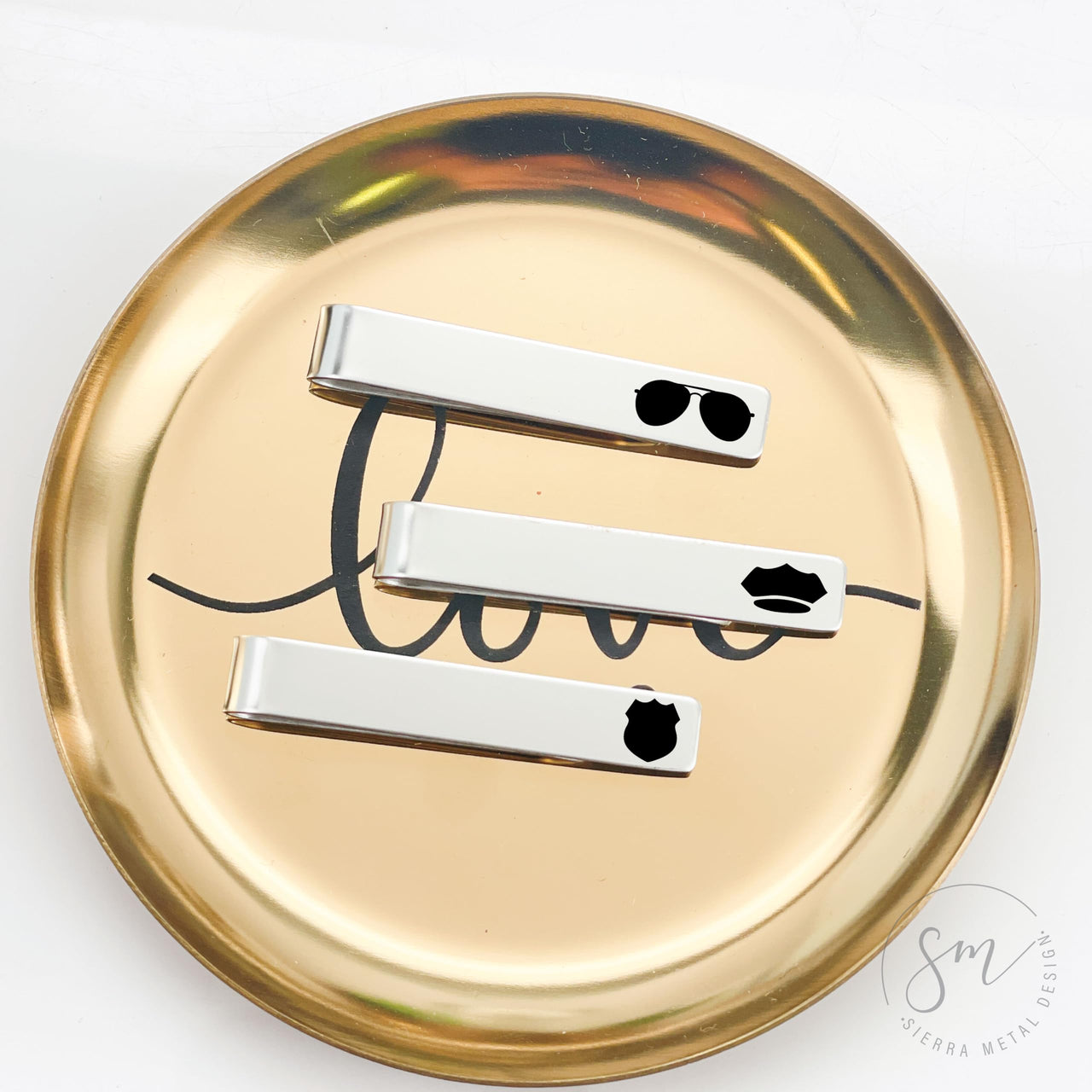 Police Tie Clip Set of 3