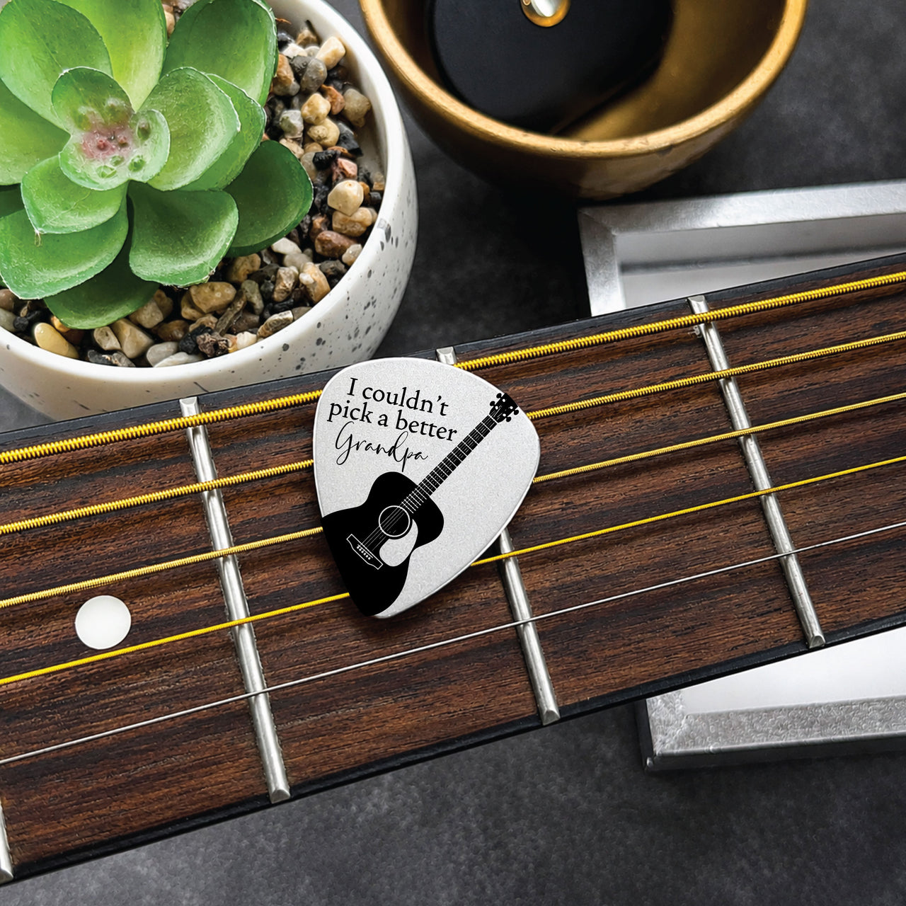 The My Grandpa Rocks Guitar Pick + Tin