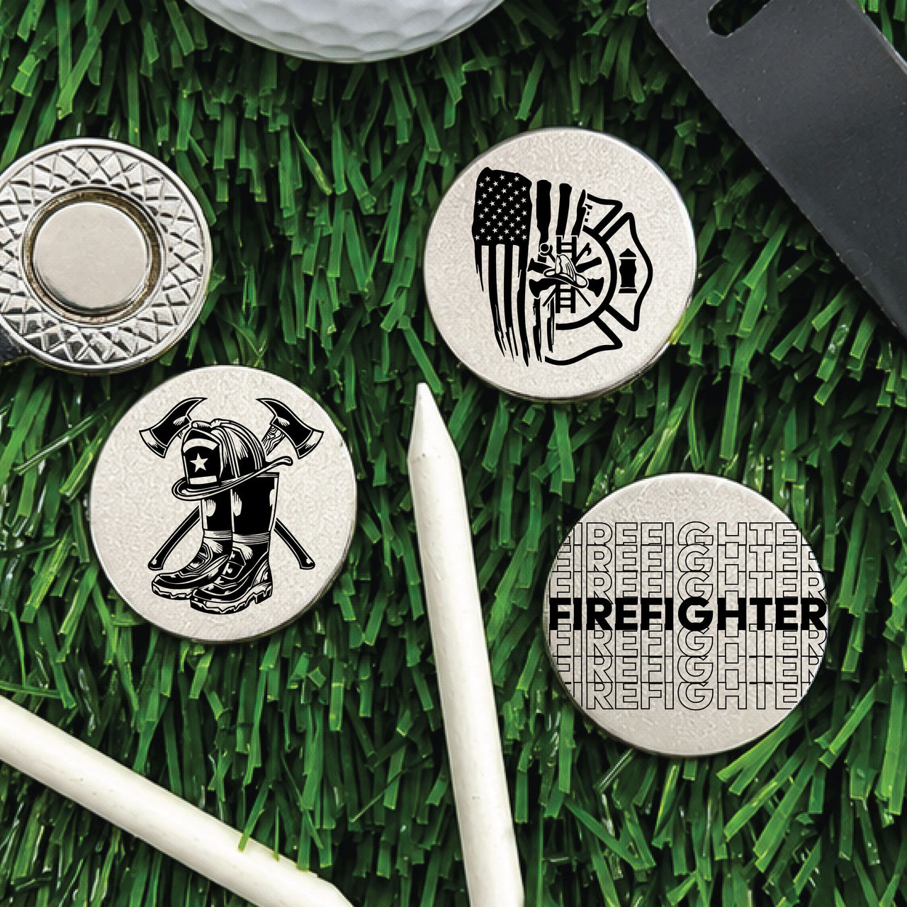 Firefighter Golf Ball Marker Set of 3