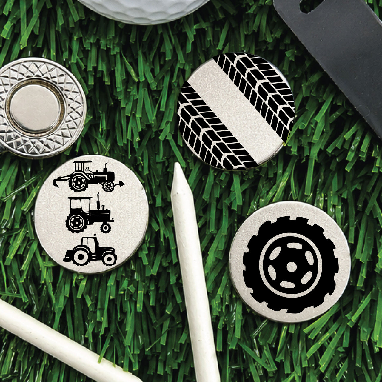 Tractor Golf Ball Marker Set of 3