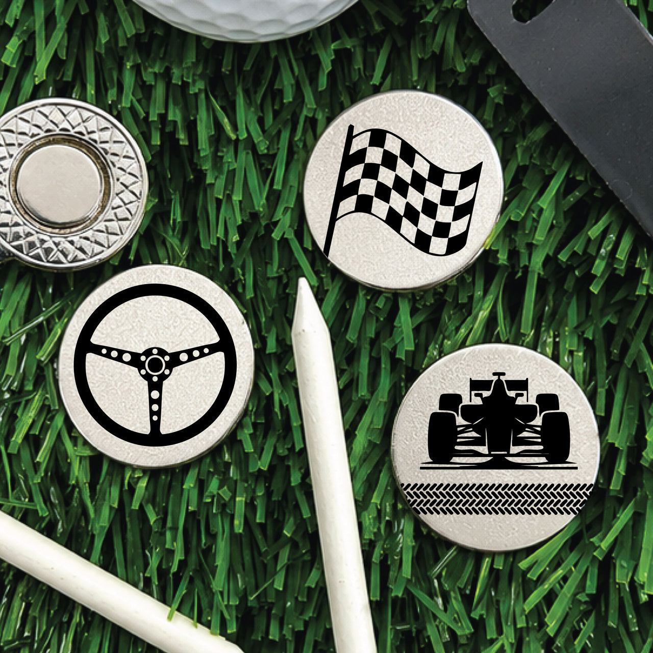 Racing Golf Ball Marker Set of 3