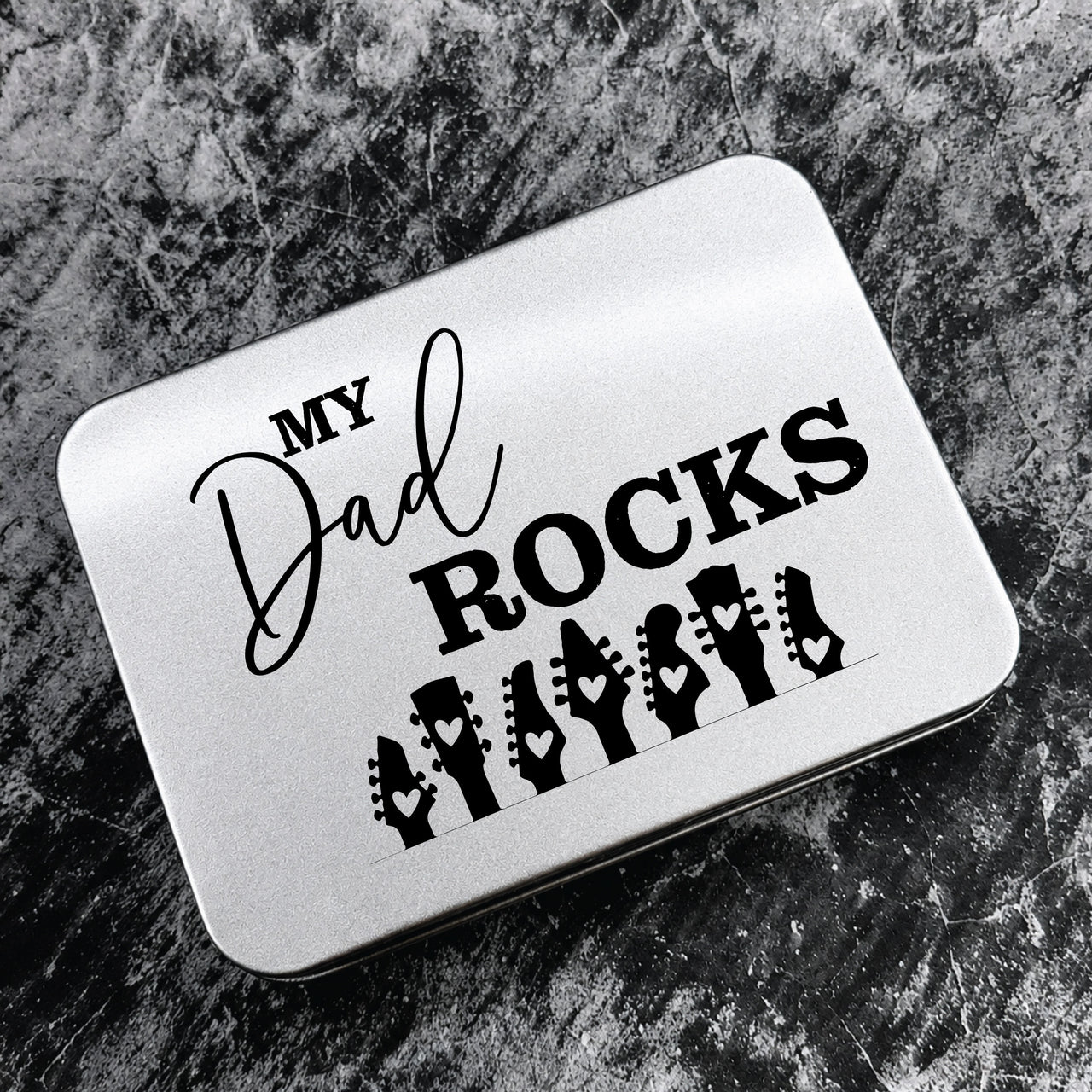 The My Dad Rocks Guitar Pick + Tin