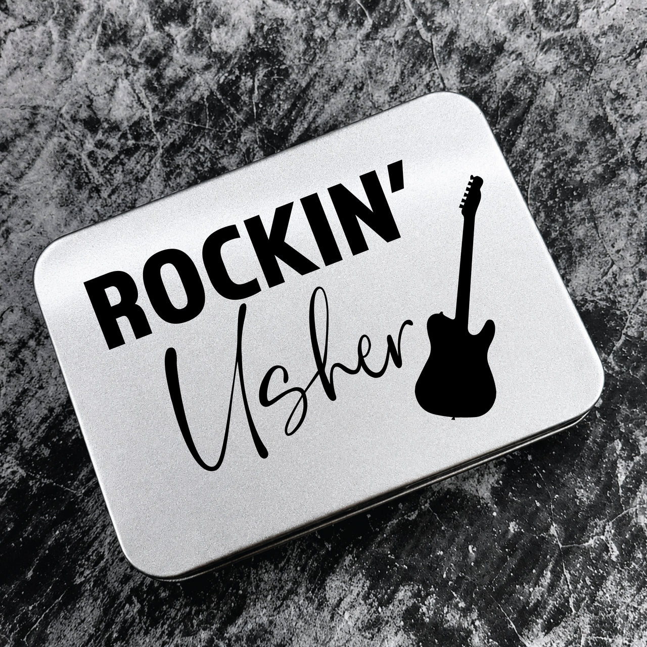 The Usher Guitar Pick + Tin