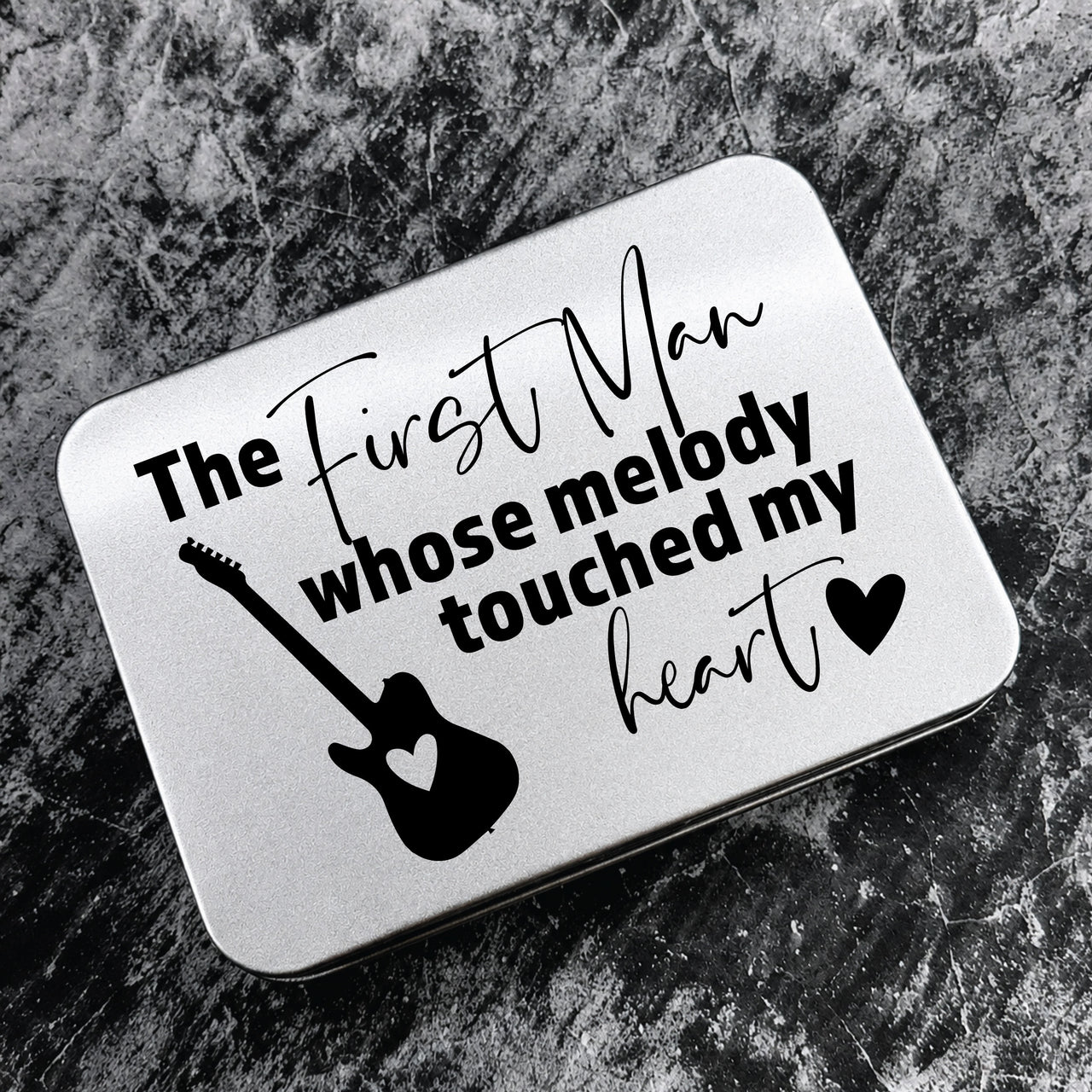 The Melody Touched My Heart Guitar Pick + Tin