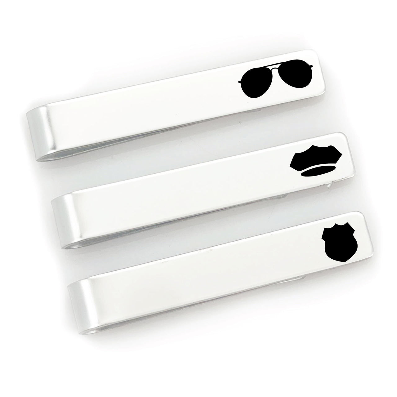 Police Tie Clip Set of 3