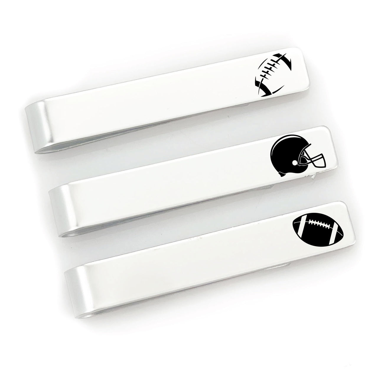 Football Tie Clip Set of 3