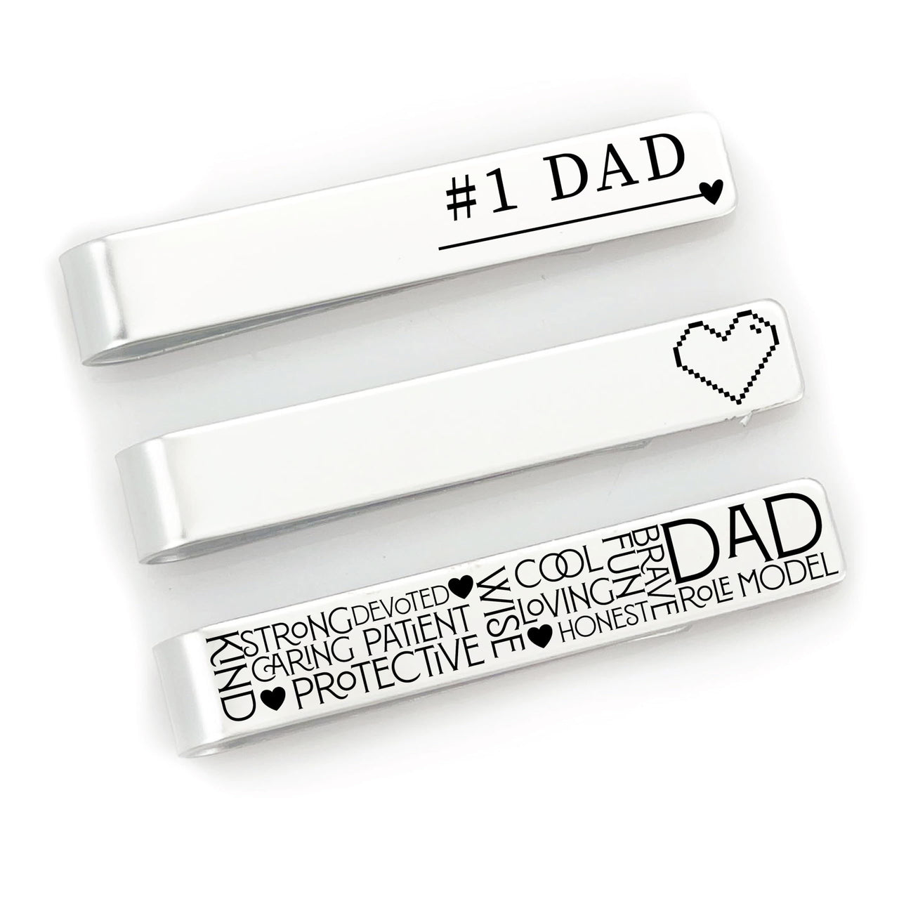 Dad Tie Clip Set of 3