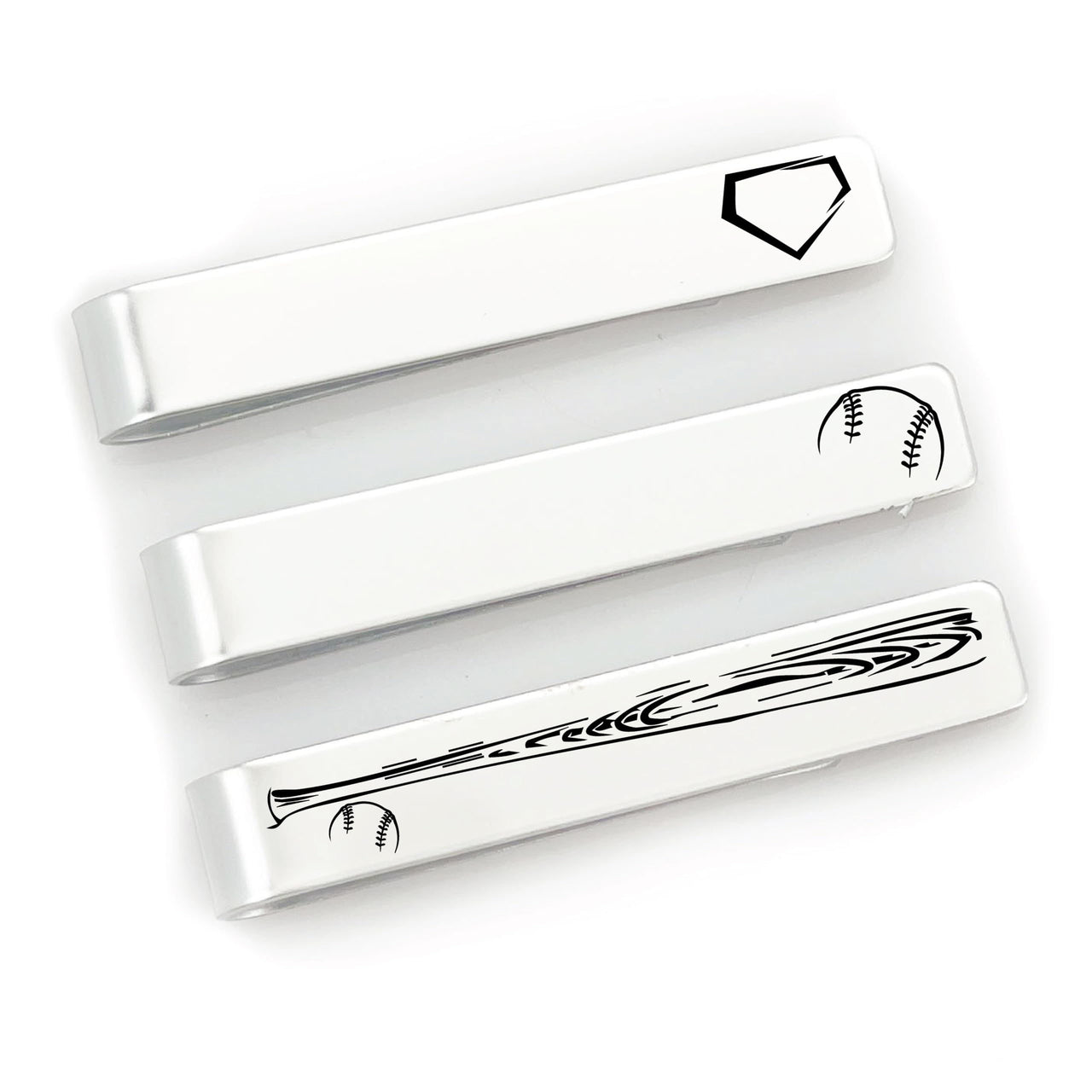 Baseball Tie Clip Set of 3