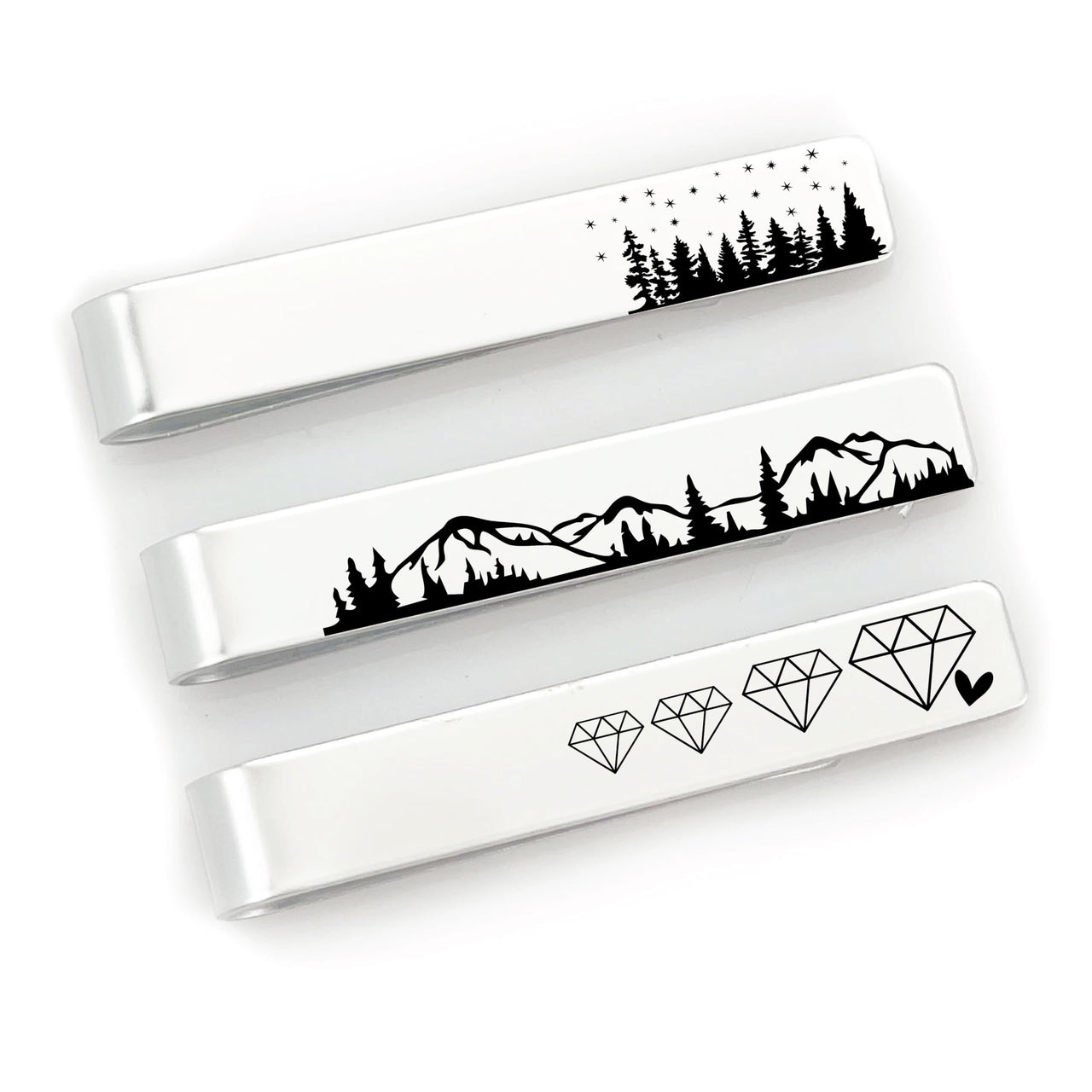 Nature-Inspired Tie Clip Set of 3