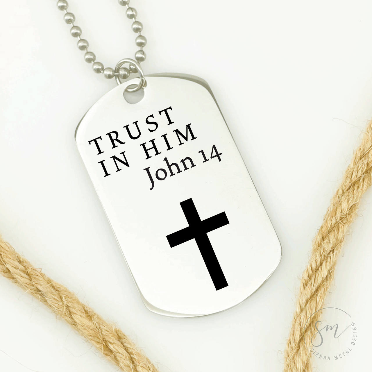 Dog Tag Bible Verse Necklace